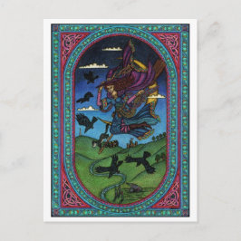 Cartão Postal a bruxa e os corvos