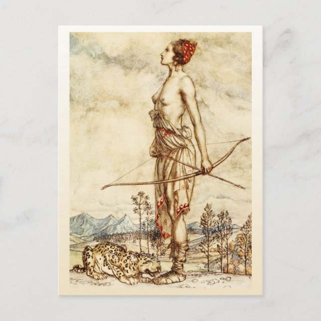 Cartão Postal A Caçadora Diana (Frente)