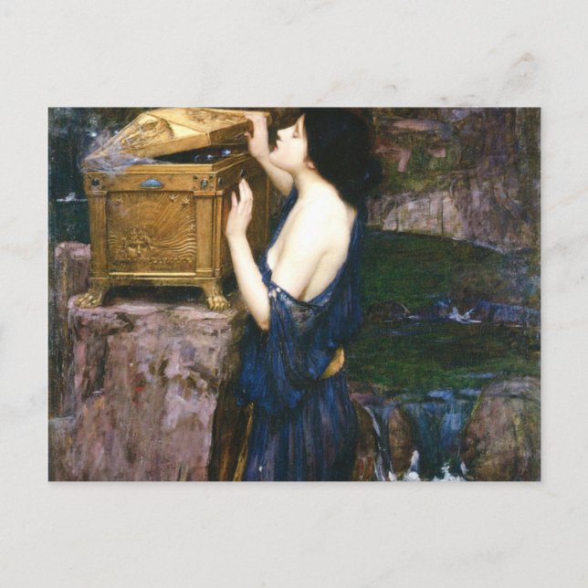 Cartão Postal A Caixa de Pandora - John William Waterhouse (Frente)
