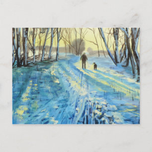 Cartão Postal A caminhada da floresta de inverno "Nós dois"