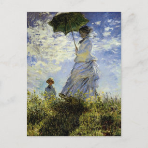 Cartão Postal A Caminhada, Senhora com Parasol