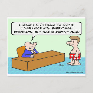 Cartão Postal A cara de roupa interior está fora de conformidade