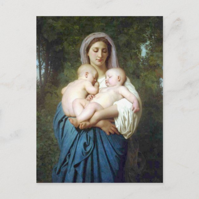 Cartão Postal A caridade de William-Adolphe Bouguereau (Frente)