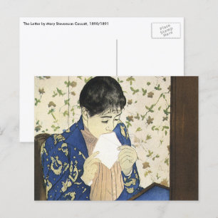 Cartão Postal A carta de Mary Cassatt, Impressionismo de Vintage