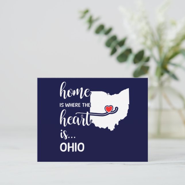 Cartão Postal A casa de Ohio é onde está o coração (Em pé/Frente)