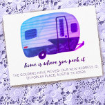 Cartão Postal A CASA É ONDE VOCÊ ESTACIONA A TI Novo Endereço Ca<br><div class="desc">Em casa é onde você estaciona! Use este cartão personalizado fofo para notificar as pessoas do seu novo endereço quando você se mover. Personalize com seus detalhes. Adicionar texto ao fundo também. Dê uma olhada no meu compro por mais!</div>