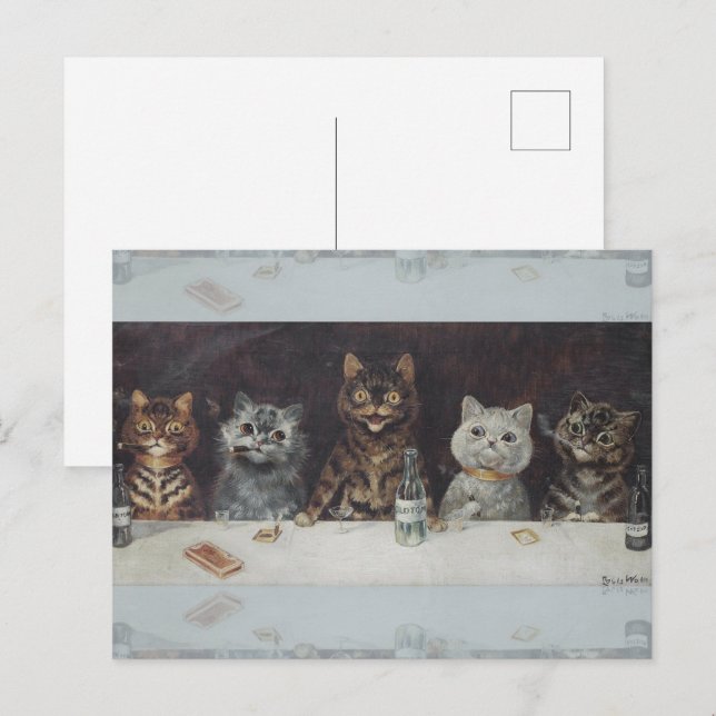 Cartão Postal A Celebração de Solteirice do Gato (Frente/Verso)