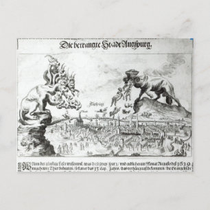 Cartão Postal A cidade de Augsburg foi obrigada a aceitar católi
