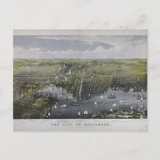 Cartão Postal A cidade de Baltimore (Frente)