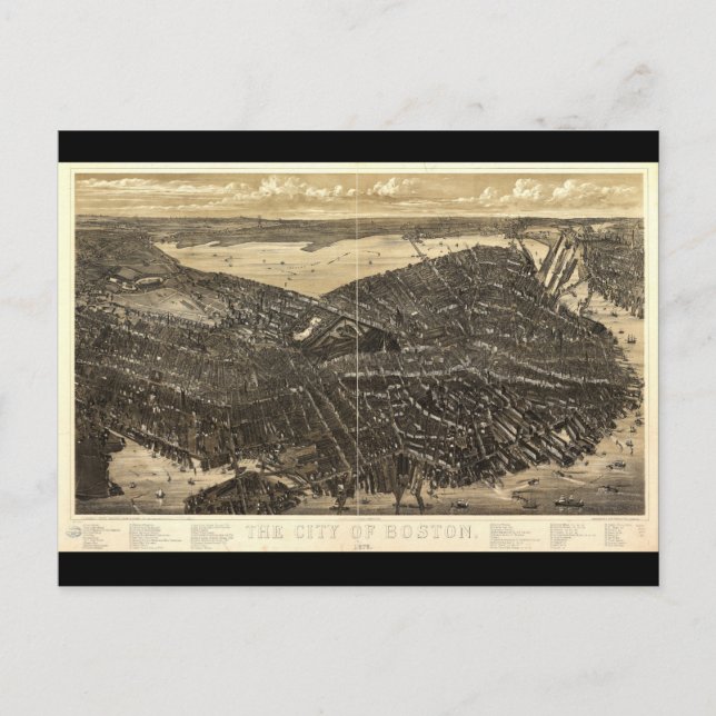 Cartão Postal A Cidade de Boston Massachusetts (1879) (Frente)