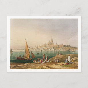 Cartão Postal A Cidade Sagrada e Templos de Dwarka, a partir do