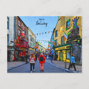 Cartão Postal A cidade viva de Galway-Irlanda