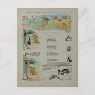 Cartão Postal A Cigarra e a Formiga das Fábulas