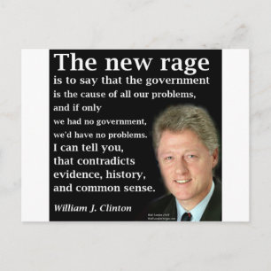 Cartão Postal A citação de Bill Clinton "Sem Governo"