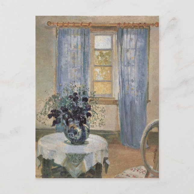 Cartão Postal A Clematis Azul de Anna Ancher no Estúdio do Artis (Frente)