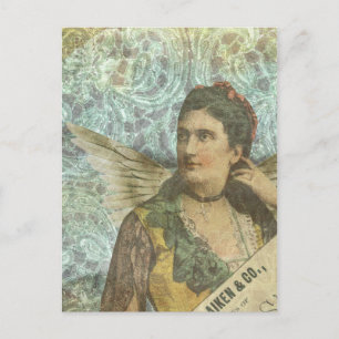 Cartão Postal A Colagem Digital da Senhora Asa