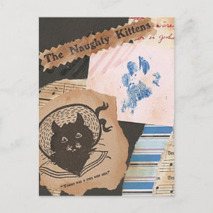 Cartão Postal A Colagem dos Gatinhos Travessos