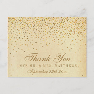 Cartão Postal A Coleção de Casamento Confetes Dourados Vintage G