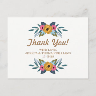 Cartão Postal A Coleção de Casamentos Brancos Floral Wreath