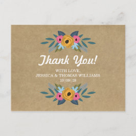 Cartão Postal A Coleção de Casamentos Florais do Kraft Rustic Kr