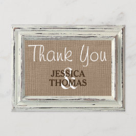 Cartão Postal A Coleção de Casamentos Rustic White Frame & Burla