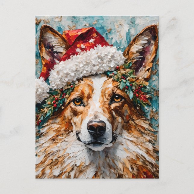 Cartão Postal A Collie de Natal (Frente)