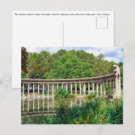 Cartão Postal A colunata no Parc Monceau - Paris, França