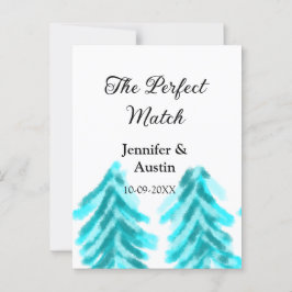 Cartão Postal A combinação perfeita do casamento do pinheiro azu