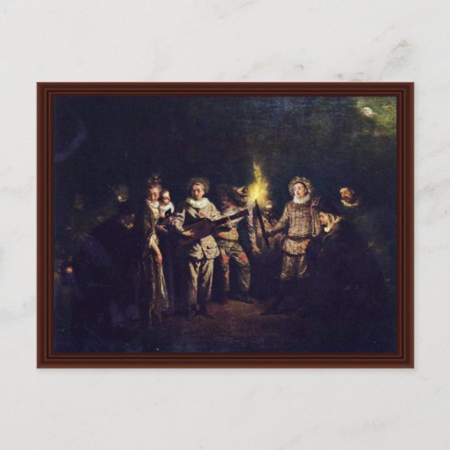 Cartão Postal A Comédia Italiana (L'Amour Au Théâtre Italien) (Frente)