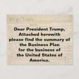 Cartão Postal A Constituição Trump é o plano de negócios dos EUA