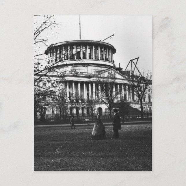 Cartão Postal A construção do Capitólio na C.C. de Washington (Frente)