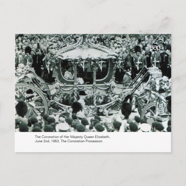 Cartão Postal A coroação da Rainha Elizabeth H.M. (Frente)