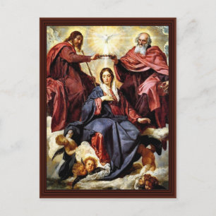 Cartão Postal A coroação de Maria por Diego Velázquez