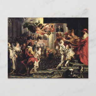 Cartão Postal A coroação de Marie de Medici nas Ruas.