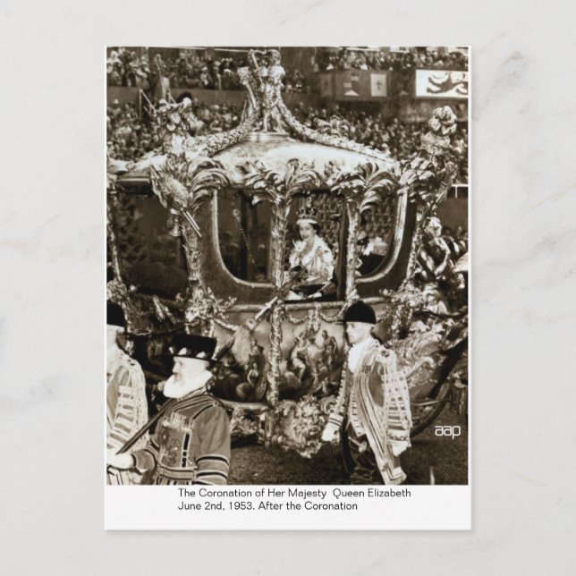Cartão Postal A Coroação de S.M. Rainha Elizabeth (Frente)