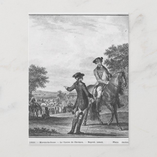 Cartão Postal A corrida dos cavalos (Frente)