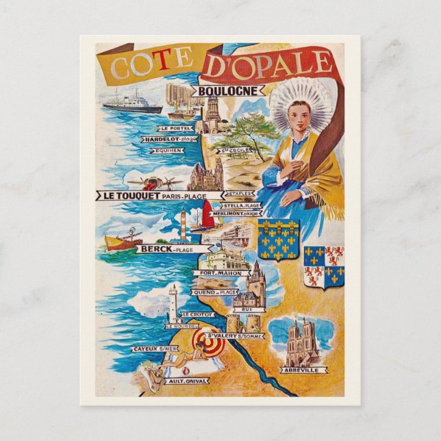 Cartão Postal A Costa Opala da França (Frente)