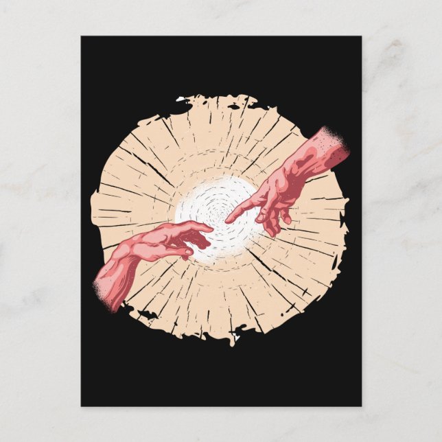 Cartão Postal A criação da pintura de arte italiana Adam (Frente)