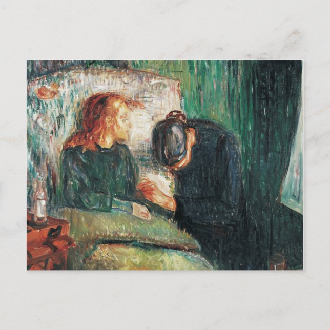 Cartão Postal A criança doente de Edvard Munch, mostra Sofie a e (Frente)