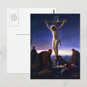 Cartão Postal A Crucificação de Jesus. Arte Fina da Páscoa