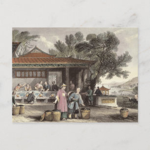 Cartão Postal A cultura e a preparação do chá, da China em