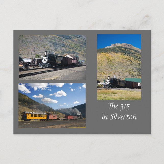 Cartão Postal A D&RG 315 restaurada em Silverton (Frente)