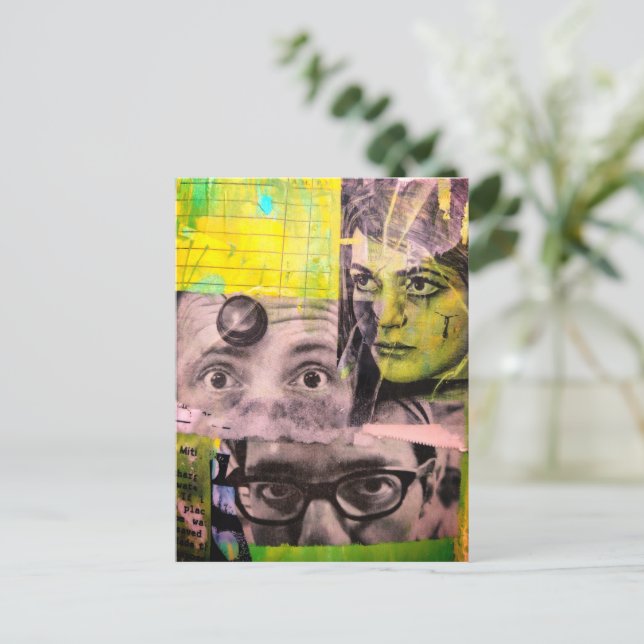 Cartão Postal A Dama e os Doutores Colagem de Mídia Mista (Em pé/Frente)
