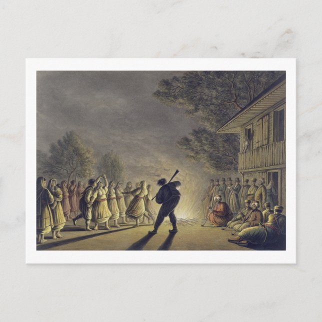 Cartão Postal A dança dos camponeses búlgaros, pub. de Willi (Frente)