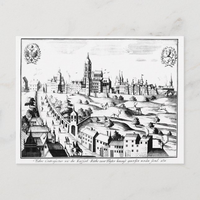 Cartão Postal A Defesa de Praga, 3 de agosto de 1618 (Frente)