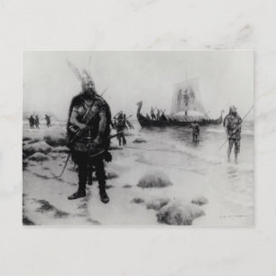 Cartão Postal A descoberta da América por Leif Eriksson