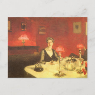 Cartão Postal A Dinner Table at Night by John Singer Sargent