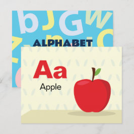 Cartão Postal A é para a Apple - Placa Flash Alfabética