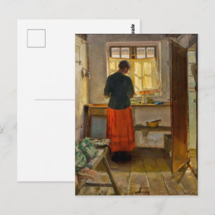Cartão Postal A Empregada na Cozinha Anna Ancher