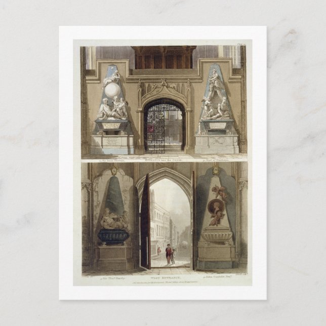 Cartão Postal A entrada no Coro e a entrada oeste, (Frente)